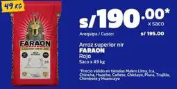 Makro Faraon arroz superior nir rojo saco oferta