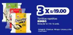 Makro Bimbo tortillas rapiditas bolsa oferta