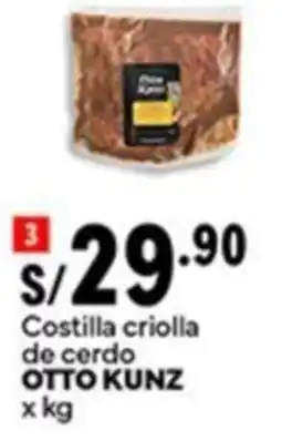 Plaza Vea Otto kunz costilla criolla de cerdo oferta