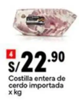 Plaza Vea Costilla entera de cerdo importada oferta