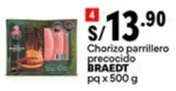 Plaza Vea Braedt chorizo parrillero precocido oferta