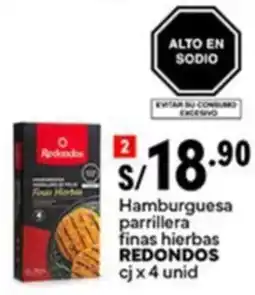 Plaza Vea Redondos hamburguesa parrillera finas hierbas cj oferta