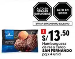 Plaza Vea San fernando hamburguesa de res y cerdo pq oferta