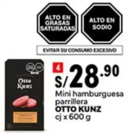 Plaza Vea Otto kunz mini hamburguesa parrillera cj oferta