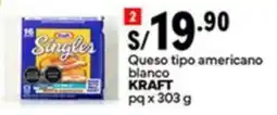 Plaza Vea Kraft queso tipo americano blanco oferta
