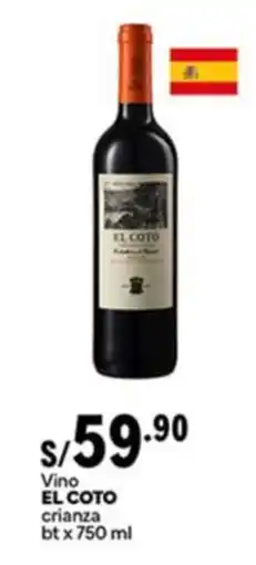 Plaza Vea El coto vino crianza oferta