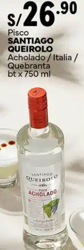 Plaza Vea Santiago queirolo pisco acholado/italia / quebranta oferta