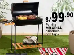 Plaza Vea Mr grill parrilla cilíndrica con tapa oferta
