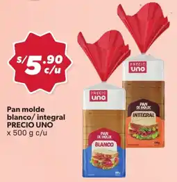 Hiperbodega Precio Uno Precio Uno pan molde blanco/integral oferta