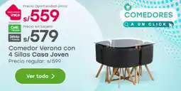 Tottus Casa Joven comedor verona con 4 sillas oferta