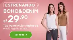 Tottus Redwood Top Panal Mujer oferta