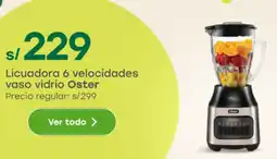 Tottus Oster licuadora 6 velocidades vaso vidrio oferta