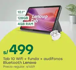 Tottus Lenovo Tab 10 Wifi + funda + audífonos oferta