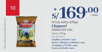 Makro Arroz extra añejo chaparrí selección oro oferta