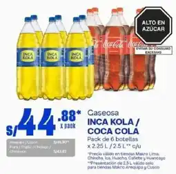 Makro Inca kola / coca cola caseosa oferta