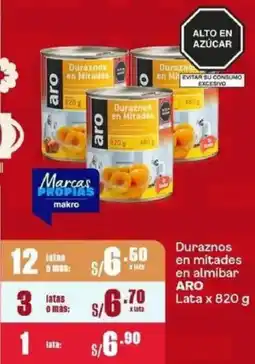 Makro Aro duraznos en mitades en almíbar oferta