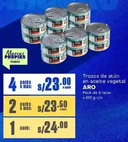 Makro Aro trozos de atún en aceite vegetal oferta