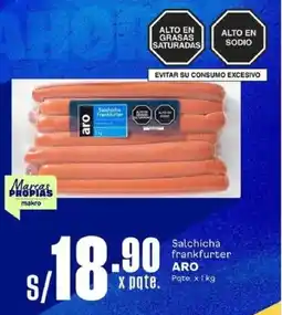 Makro Aro salchicha frankfurter oferta