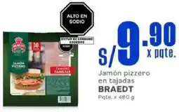 Makro Braedt jamón pizzero en tajadas oferta