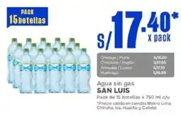 Makro San luis agua sin gas oferta