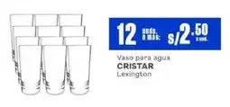 Makro Cristar vaso para agua lexington oferta