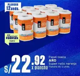 Makro Aro papel toalla super rollo naranja oferta