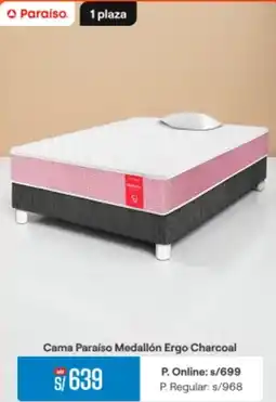 Promart Cama paraíso medallón ergo charcoal oferta