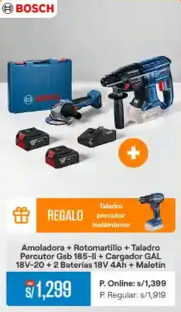 Promart Bosch amoladora + rotomartillo oferta