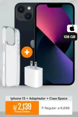 Promart Iphone 13+ adaptador + case space oferta