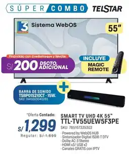 El Gallo Más Gallo Telstar smart tv uhd 4k 55" oferta