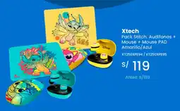 Tiendas EFE Xtech pack stitch: audífonos + mouse + mouse pad oferta