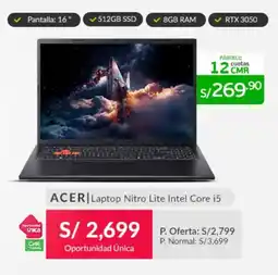 Falabella Acer laptop nitro lite intel core i5 oferta
