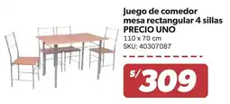 Hiperbodega Precio Uno Precio uno juego de comedor mesa rectangular 4 sillas oferta