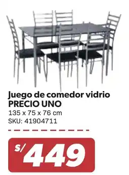 Hiperbodega Precio Uno Precio uno juego de comedor vidrio oferta