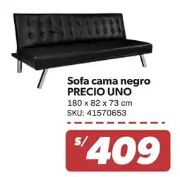 Hiperbodega Precio Uno Precio uno sofa cama negro oferta