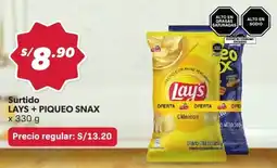Hiperbodega Precio Uno Lays + piqueo snax surtido oferta