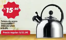 Hiperbodega Precio Uno Precio uno tetera de acero inoxidable oferta