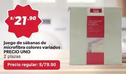 Hiperbodega Precio Uno Precio uno juego de sábanas de microfibra colores variados oferta