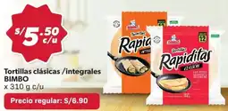Hiperbodega Precio Uno Bimbo tortillas clásicas/integrales oferta