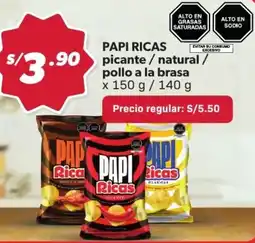 Hiperbodega Precio Uno Papi ricas picante/natural/ pollo a la brasa oferta