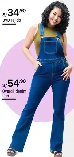 Plaza Vea Overall denim flare oferta