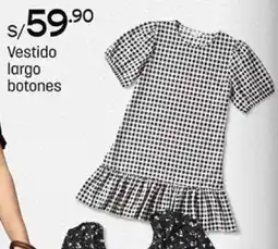 Plaza Vea Vestido largo botones oferta