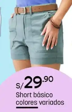 Plaza Vea Short básico colores variados oferta