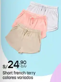 Plaza Vea Short french terry colores variados oferta
