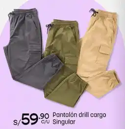 Plaza Vea Pantalón drill cargo singular oferta