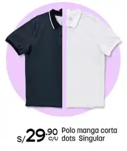 Plaza Vea Polo manga corta dots singular oferta
