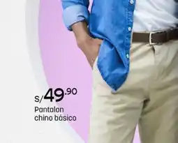 Plaza Vea Pantalon chino básico oferta