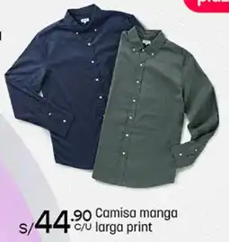 Plaza Vea Camisa manga larga print oferta
