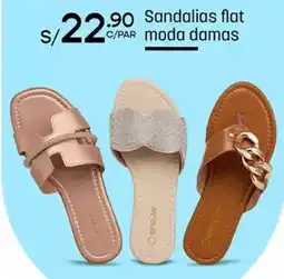 Plaza Vea Sandalias flat moda damas oferta