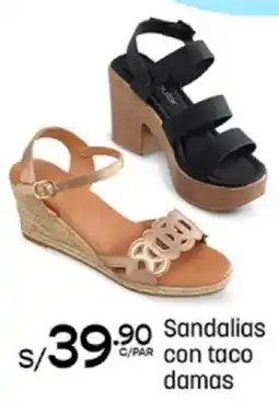 Plaza Vea Sandalias con taco damas oferta
